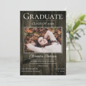 写真素朴卒業式オープンハウス招待状 案内状 (スタンド正面)