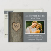 写真素朴彫刻オークの木の日付カードを保存 案内ポストカード (正面/裏面)