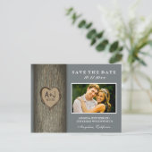 写真素朴彫刻オークの木の日付カードを保存 案内ポストカード (スタンド正面)