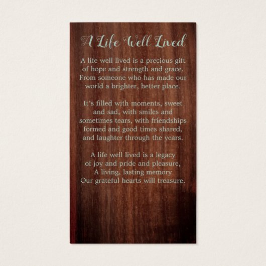 写真素朴悔やみや弔慰記念葬式祈りの言葉カード (裏面)