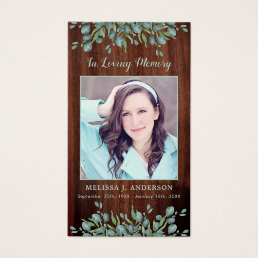 写真素朴悔やみや弔慰記念葬式祈りの言葉カード (正面)