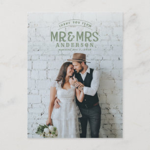 写真素朴感謝していの結婚発表 案内ポストカード