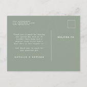 写真素朴感謝していの結婚発表 案内ポストカード (裏面)