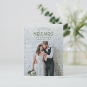写真素朴感謝していの結婚発表 案内ポストカード (スタンド正面)