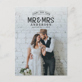写真素朴感謝していの結婚発表 案内ポストカード