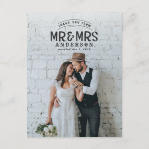 写真素朴感謝していの結婚発表 案内ポストカード