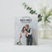 写真素朴感謝していの結婚発表 案内ポストカード (スタンド正面)