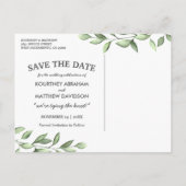 写真素朴日付の保存 |グリーン結婚リー 案内ポストカード (裏面)