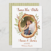 写真素朴日付カードの保存 セーブザデート (正面/裏面)