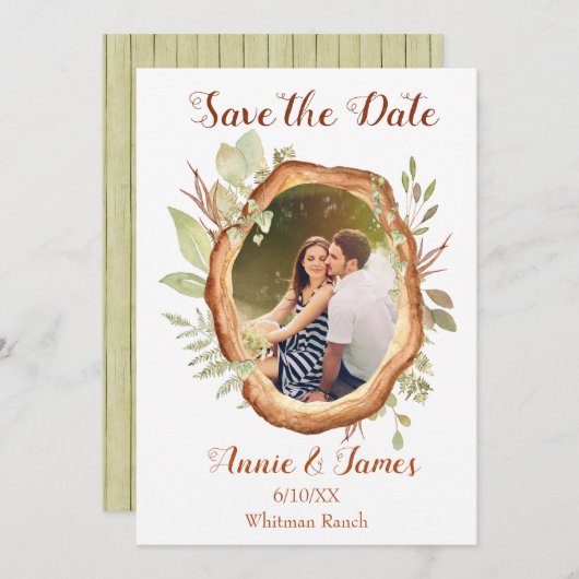 写真素朴日付カードの保存 セーブザデート (正面/裏面)