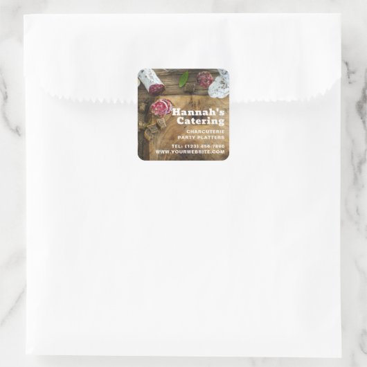 写真素朴木製ボードチャルキュテリーケータリング スクエアシール (バッグ)