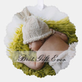 写真素朴第1回クリスマス新祖父母 オーナメントカード (正面)