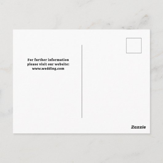 写真素朴結婚式の日付の保存 ポストカード (裏面)