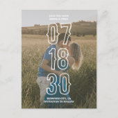 写真素朴結婚式の日付の保存 ポストカード (正面)