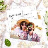 写真素朴結婚式の日付の保存 案内ポストカード