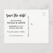 写真素朴結婚式の日付カードの保存 案内ポストカード (裏面)