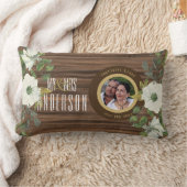 写真素朴結婚。記念日ANYマイルストーンフラワー ランバークッション (ブランケット)