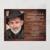 写真素朴追悼式お祝い インビテーションポストカード (正面)