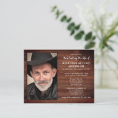 写真素朴追悼式お祝い インビテーションポストカード (スタンド正面)