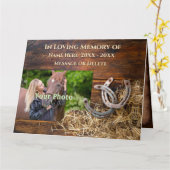 写真素朴、馬パーソナライズされたの同情カード カード (黄色い花)