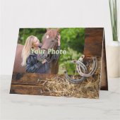 写真素朴、馬パーソナライズされたの同情カード カード (裏面)