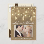 写真素朴Burlap Mason Jarありがとうはがき ポストカード (正面/裏面)