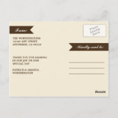 写真素朴Burlap Mason Jarありがとうはがき ポストカード (裏面)