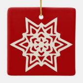 写真素朴DIYモダン Snowflakeファミリ名 セラミックオーナメント (裏面)