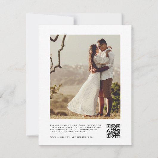 写真素朴QRコード結婚式招待状 招待状 (裏面)