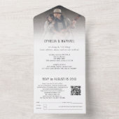 写真素朴QRスクリプト受信者アドレ結婚ス オールインワン招待状 (内側)