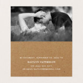 写真素朴RSVPカーシンプルド付きKraftスクリプト 名刺 (内部フラット)