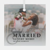 写真結婚したの新メリー婚結婚者は ガラスオーナメント (正面)