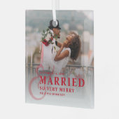 写真結婚したの新メリー婚結婚者は ガラスオーナメント (正面左)