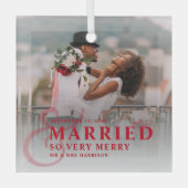 写真結婚したの新メリー婚結婚者は ガラスオーナメント (正面)