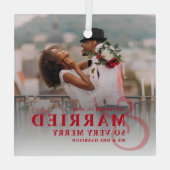 写真結婚したの新メリー婚結婚者は ガラスオーナメント (裏面)