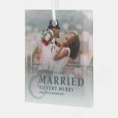 写真結婚したの新メリー婚結婚者は ガラスオーナメント (正面左)