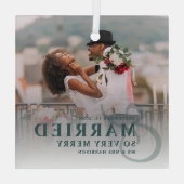 写真結婚したの新メリー婚結婚者は ガラスオーナメント (裏面)