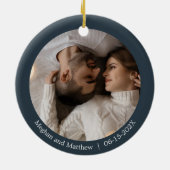 写真結婚したを持つ世界的流行の間に セラミックオーナメント (裏面)