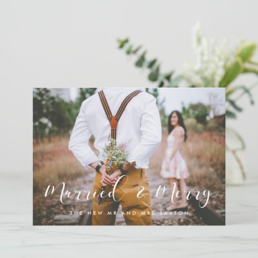 写真結婚したエレガントメリーのクリスマスカード シーズンカード (スタンド正面)