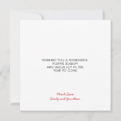 写真結婚したコンテンポラリーメリークリスマス シーズンカード (裏面)