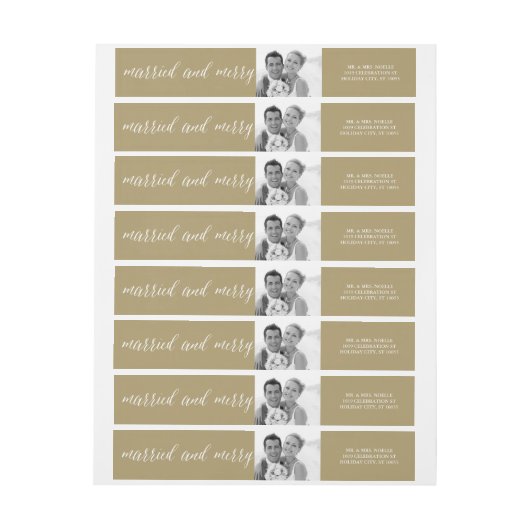 写真結婚したメリーの結婚発表 ラップアラウンドラベル (シート)