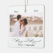 写真結婚したメリー初めてのクリスマス セラミックオーナメント (左)