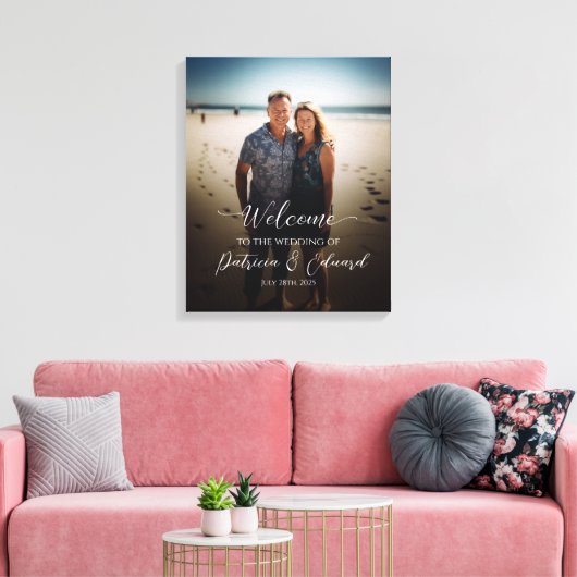 写真結婚のウェルカムサインのキャンバス印刷 キャンバスプリント (インサイチュ (リビング))