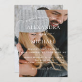 写真結婚のエレガントモダンタイポグラフィ 招待状 (正面/裏面)