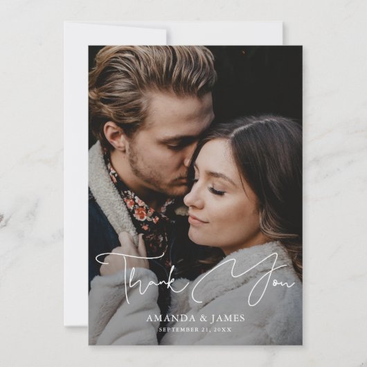 写真結婚のサンキューカードとスクリプモダント サンキューカード (正面)