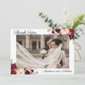 写真結婚のサンキューカードとMarsala Flowers サンキューカード (スタンド正面)