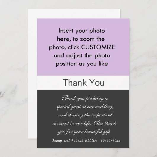 写真結婚のサンキューカード サンキューカード (正面/裏面)