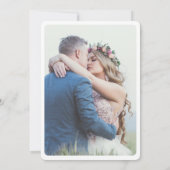 写真結婚のシンプルエレガント白黒 招待状 (裏面)