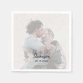 写真結婚のナプキンと日付 スタンダードカクテルナプキン (正面)