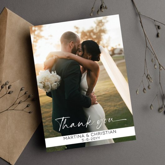 写真結婚のフラット サンキューカード